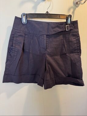 Theory Navy Belted Pleated Women’s Bermuda Shorts